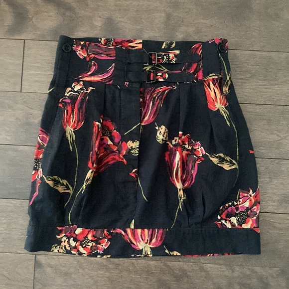 DRIES VAN NOTEN floral silk linen bubble miniskirt, black and pink, size 34 - Picture 14 of 14